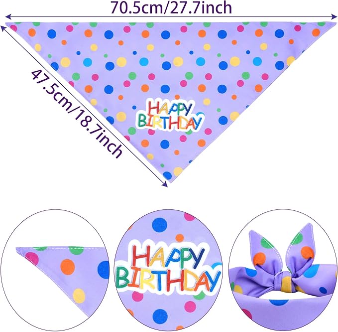 hoyuwak Dog Birthday Party Supplies Girl Dog Birthday Bandana Tutu Set Cute Hat - Image 2