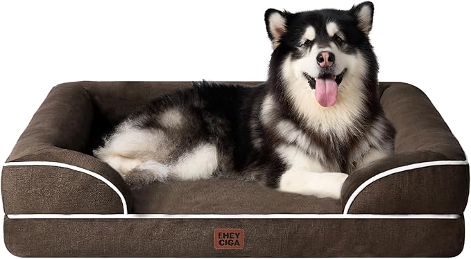 EHEYCIGA Orthopedic XL Dog Beds, Waterproof Memory Foam Dog Bed by EHEYCIGA