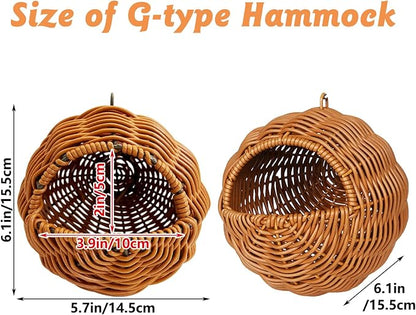 BNOSDM Rattan Bird Nest Parrot Nesting House Parakeet Hanging Swing Soft - Image 2