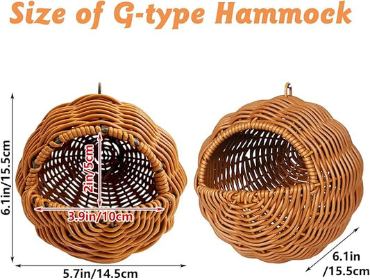 BNOSDM Rattan Bird Nest Parrot Nesting House Parakeet Hanging Swing Soft - Image 2
