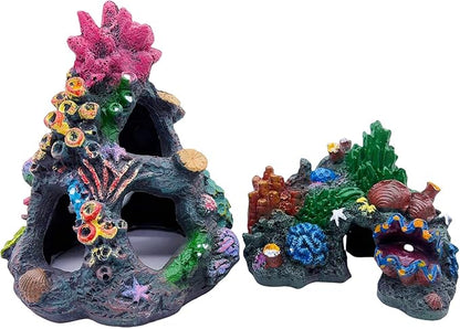 Tfwadmx Aquarium Coral Decoration Resin Fish Tank Hiding Mountain Cave Betta by Tfwadmx