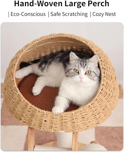 Wood Cat Tree for Large Cats, Modern Cat Tree Tower - Image 4