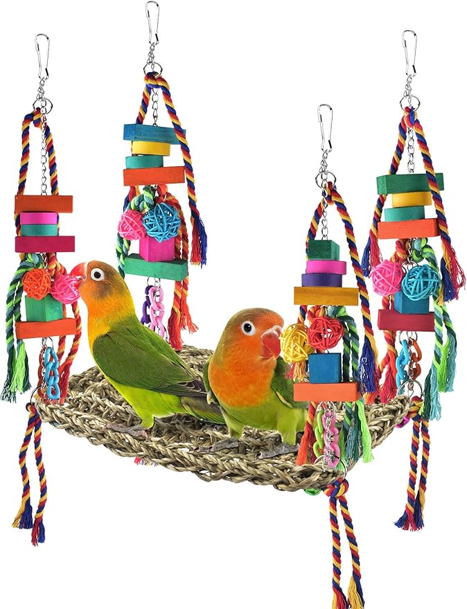 KATUMO Bird Toys, Bird Foraging Wall Toy Large Size Seagrass Woven Climbing by KATUMO