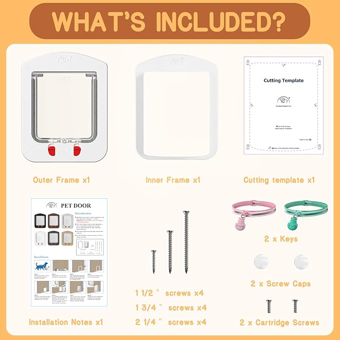 HIDROSIL Cat Door with Magnetic Keys, Suitable Interior/Exterior Door with - Image 4