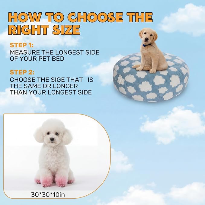 Youyole Medium Washable Round Dog Bed Cover Replacement Waterproof 30 x 30 x 10 - Image 3