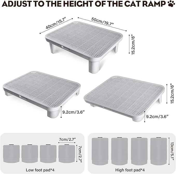Adjustable Cat Step Ramp, Double Layer Litter Box Step - Image 3