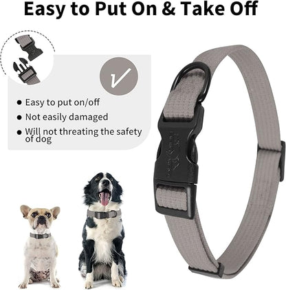 lynxking Dog Collar Soft Padded Breathable Cotton Solid Color Strong Adjustable - Image 4