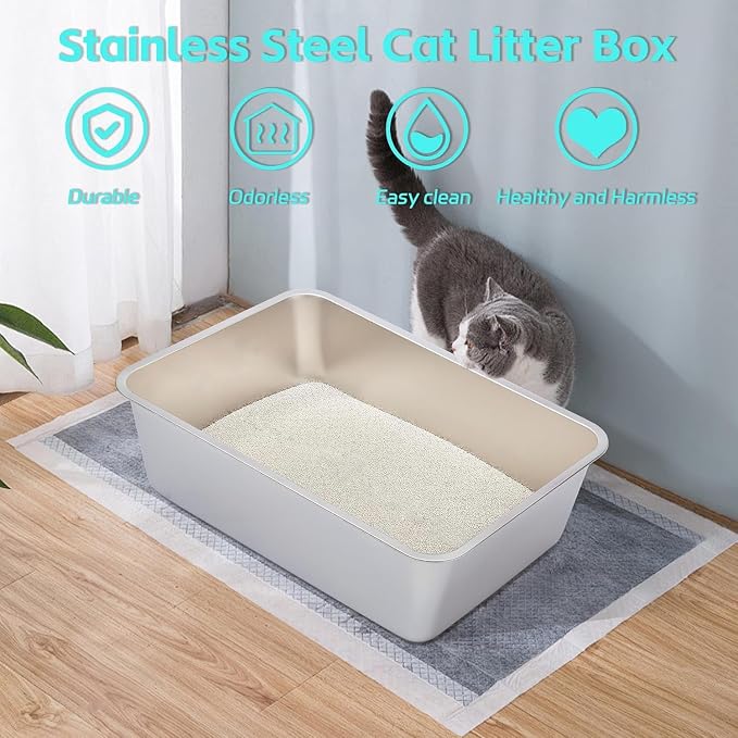 Stainless Steel Litter Box, Metal Litter Box, Cat Litter Box - Image 6