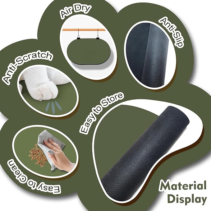 Pet Feeding Mat – 20''x12'' Absorbent Dog Food Mat, Pet Water Mats Protect Floor - Image 4