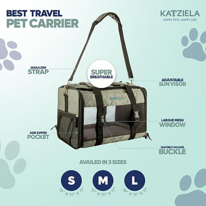 Deluxe Quilted Airline Approved Pet Dog & Cat Carrier - Image 5