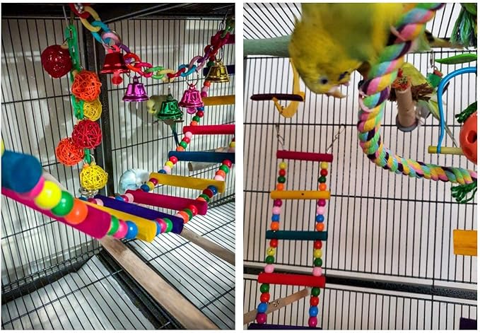DS. DISTINCTIVE STYLE Bird Ladder Toys Coloured Flexible Parrot Swing Bridge - Image 6