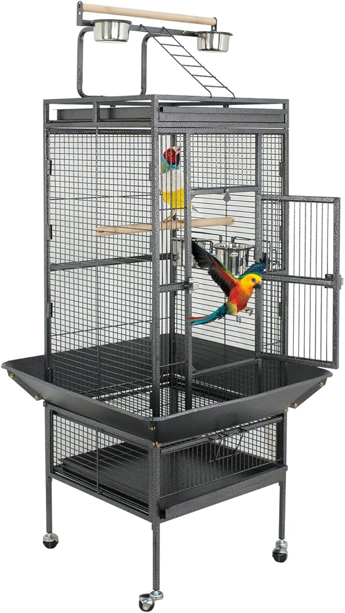 ZENY 61-inch Playtop Parrot Bird Cages, Wrought Iron Large Birdcage by ZENY