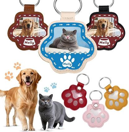 Custom Leather Pet Fur Keychain – Personalized Memorial Keepsake Keyring by Unknown
