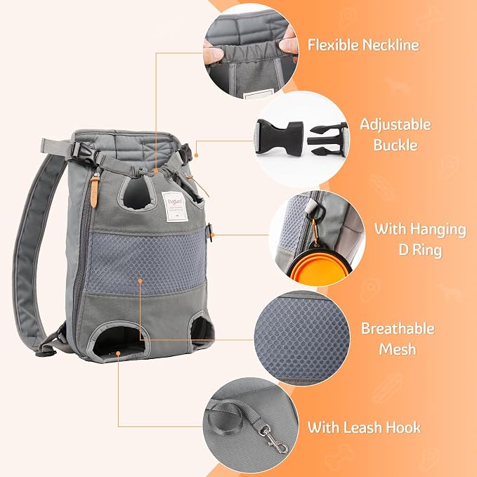 Dog Carrier Backpack, Pet Front Carrier Backpack Legs Out Dog Chest Carrier - Image 3