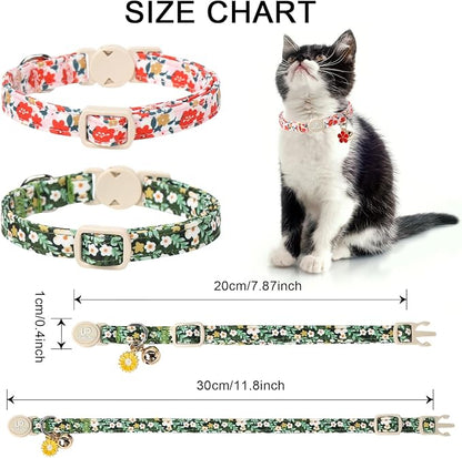 Cat Collar, Pretty Flower Kitten Collars - Image 6