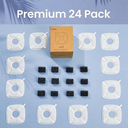 Veken Cat Water Fountain Filter, Classic 12 Pack Replacement Filters & 12 Pack - Image 7