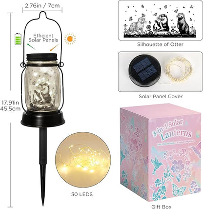 Otter Gifts for Women/Men River Otter Lovers Solar Lantern Mom Birthday - Image 6