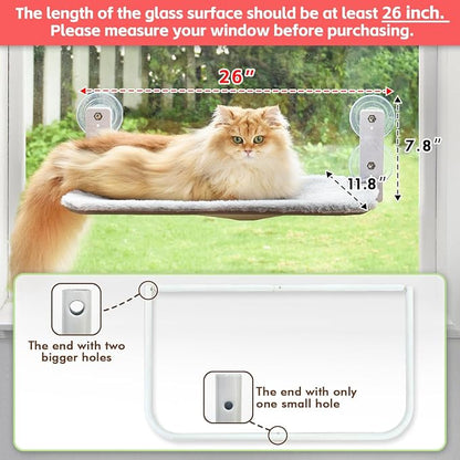 AMOSIJOY Cordless Cat Window Perch, Cat Hammock - Image 2
