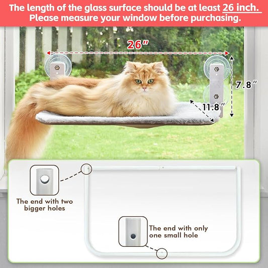 AMOSIJOY Cordless Cat Window Perch, Cat Hammock - Image 2