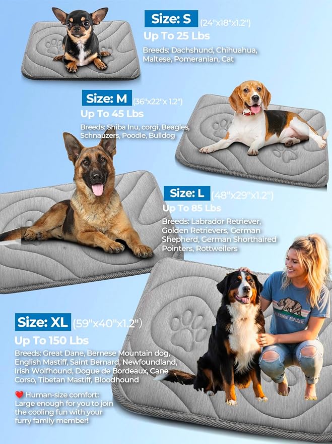 Dog Cooling Mat, Reversible Cool & Warm Pet Orthopedic Pad, Thick Mat - Image 6