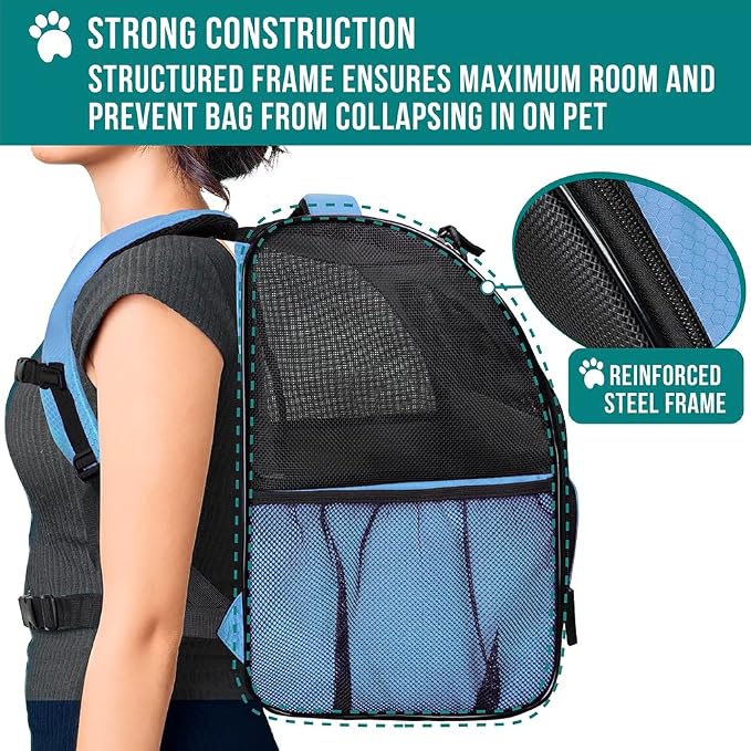 PetAmi Dog Backpack Carrier for Small Large Cat, Ventilated Pet Hiking Backpack - Image 6