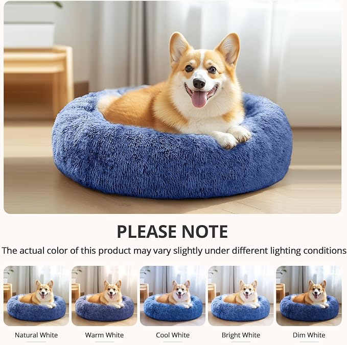 JOLLYVOGUE Calming Dog Bed Medium Size Dog, Anti-Anxiety Donut Medium Pet Bed - Image 6
