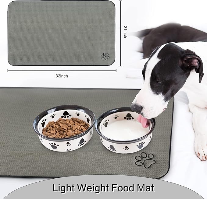 Sinland Microfiber Extra-Large Pet Food Mat Dog Feeding Mat Pet Bowl Mat - Image 2