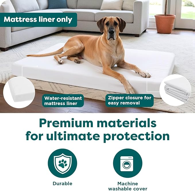 Furhaven Dog Bed Liner Water-Resistant Foam Mattress Protector Cover - Image 5