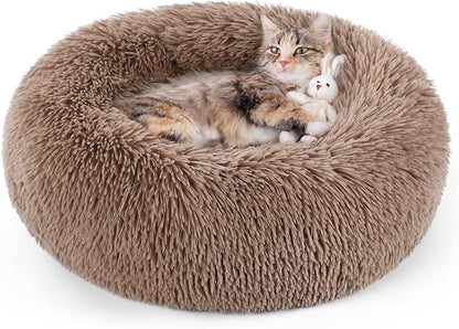rabbitgoo Cat Beds for Indoor, 20 inches Machine Washable, Fluffy Round Pet Bed by rabbitgoo