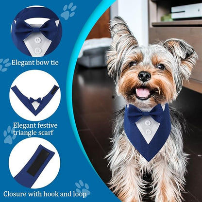 Dog Wedding Bandana, Formal Dog Tuxedo Adjustable Pet Collar - Image 4