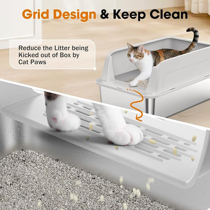 2PACK Stainless Steel Litter Box, Extra Large Litter Boxes - Image 5