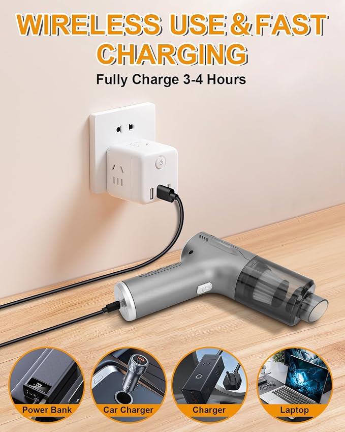 Car Handheld Vacuum Cordless 4 in 1, 20000PA Car Vacuums Cleaner Portable - Image 6