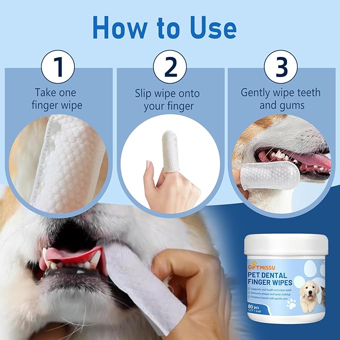 80 Counts Pet Dental Finger Wipes - Image 7