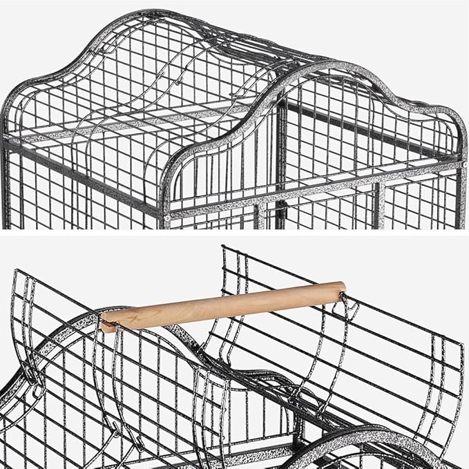 Yaheetech 63'' Bird Cage with Stand Wrought Iron Rolling Open Play Top Large - Image 6