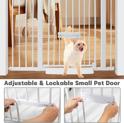37 Inch Tall Baby Gate with Small Cat Door, Adjustable 29.55" and 46.06" - Image 5