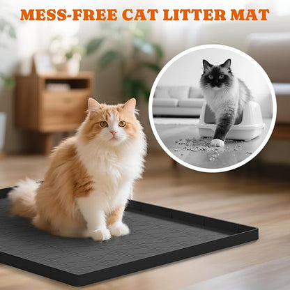 Extra Large Silicone Cat Litter Mats, Non-Slip Kitty Litter Mat - Image 2