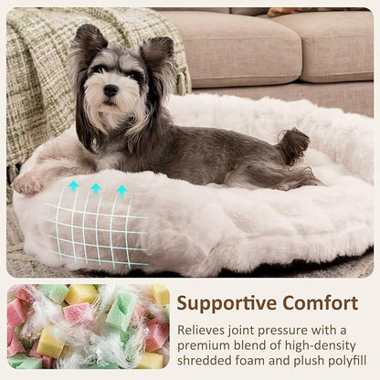 Dog Bed Couch Sofa for Small Medium Dogs and Cats Round Plush Orthopedic Sofa - Image 3
