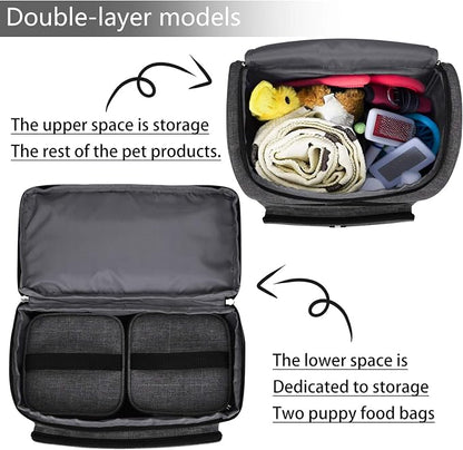 BAGLHER Pet Travel Bag, Double-Layer Pet Supplies Backpack, Pet Travel Backpack - Image 6