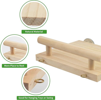 Bird Perches for Cage, Natural Wood Platform Bird Swing Bird Perch Stand Paw - Image 4