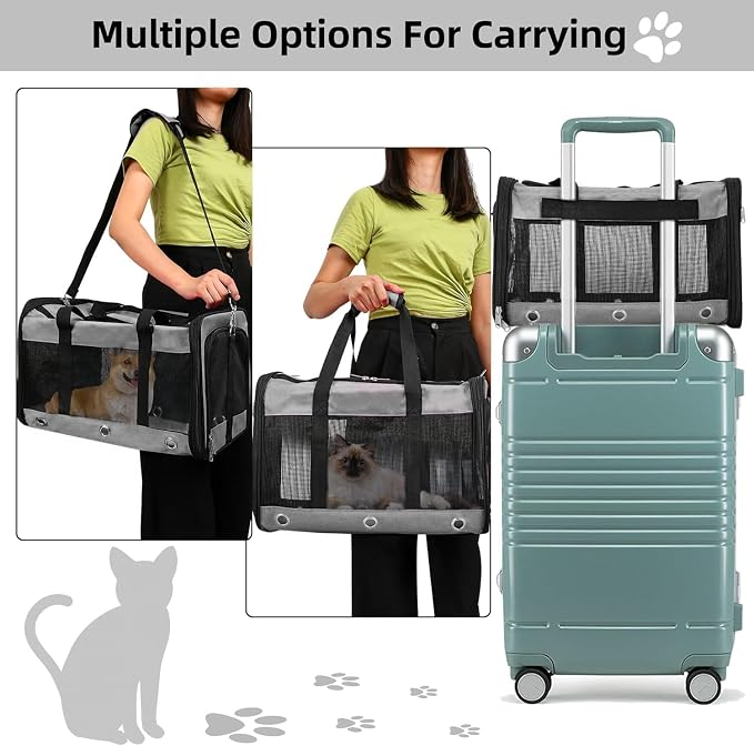 Soft Sided Cat/Dog Carrier, Collapsible Pets Travel Carriers - Image 3