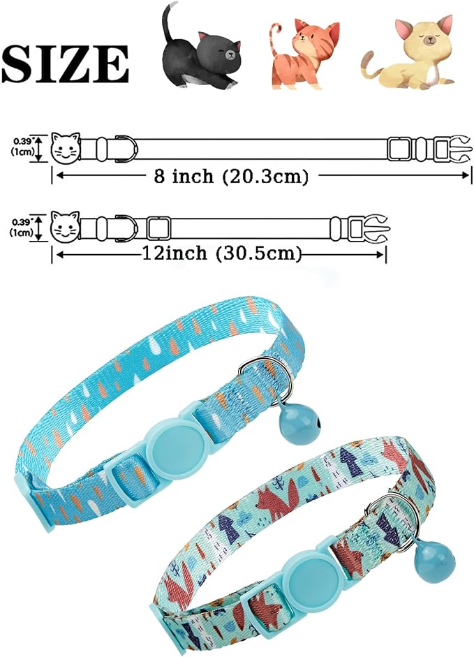 SOLMOONY Cute Cat Collar for Girl Boy, Colorful Breakaway Cat Collars - Image 4