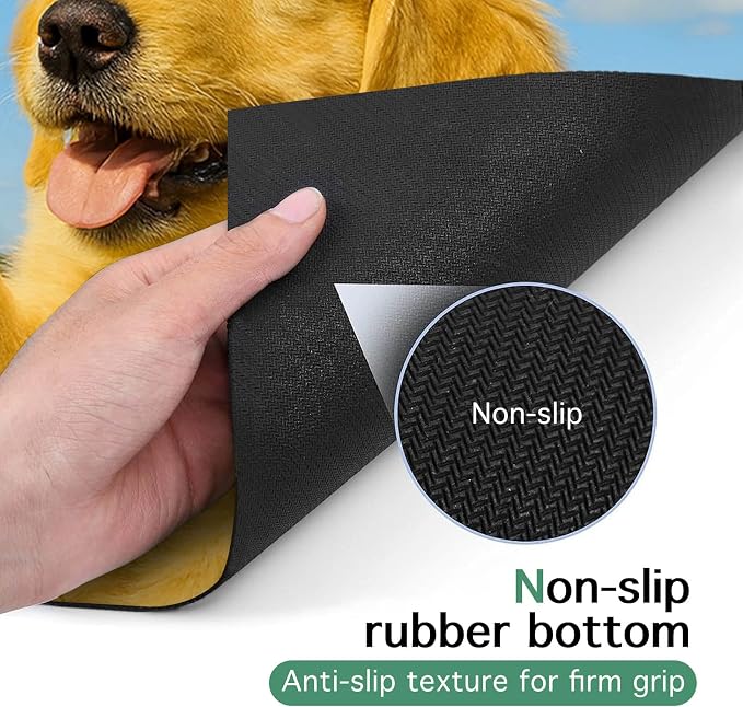 Welcome Spring Pet Feeding Mat 24" x 16" Non Slip Dog and Cat Food Mat Easy - Image 6
