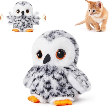 Potaroma Flapping Owl Cat Toys, Lifelike Bird Chirp, Rechargeable Touch by Potaroma