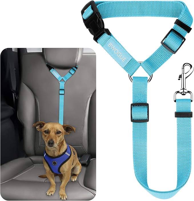 BWOGUE Pet Dog Cat Seat Belts, Car Headrest Restraint Adjustable Safety Leads by BWOGUEPetHome