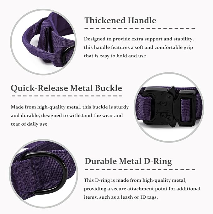 Tactical Dog Collar, Adjustable Military Training Nylon Dog Collar - Image 2