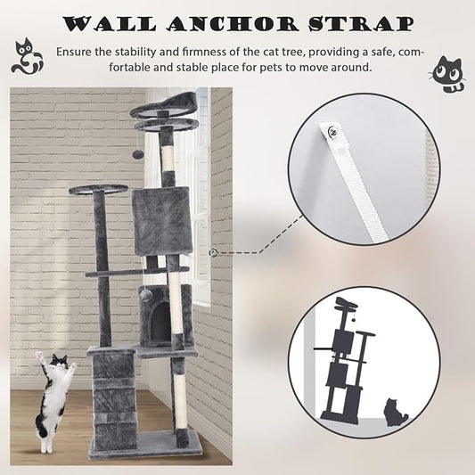 Heavy Duty Cat Tree Tower, Cat Condo, Hanging Ball - Image 2