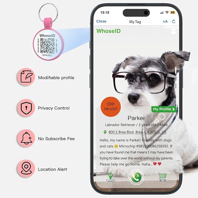 ESA Dog Tag, QR Code Dog Tag, Modifiable Free Pet Online Profile, Scannable QR - Image 3