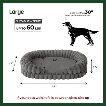 BALANCE Calming Dog Bed for Large Sized Dogs, 36 Inches Oval Washable Pet Bed - Image 5