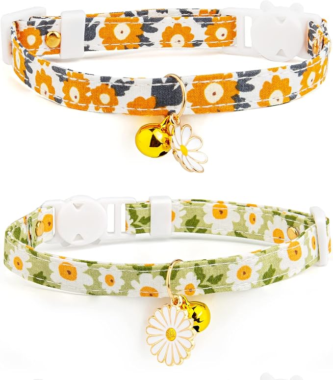 2 Pack Cotton Breakaway Cat Collar by Liugjiau