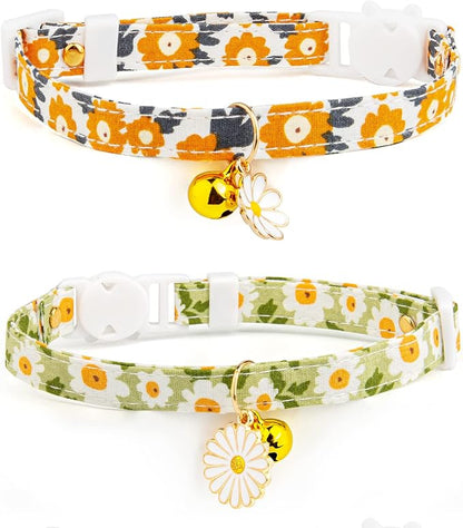2 Pack Cotton Breakaway Cat Collar by Liugjiau